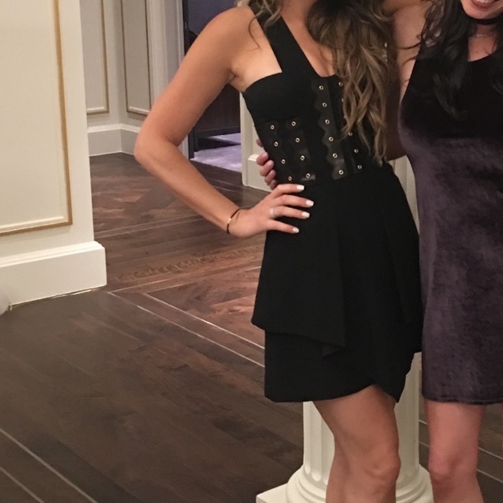Versace Black and gold hardware corset mini dress